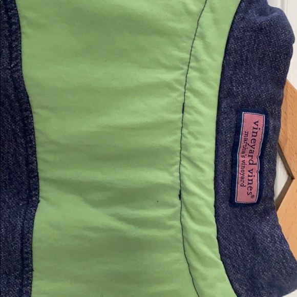 Vineyard Vines Navy/Green Quarter Zip - Picture 4 of 6